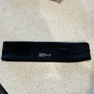 FLIPBELT Women's Stretchy Running Belt, Black, Sz Medium Four Pockets, Key Clip